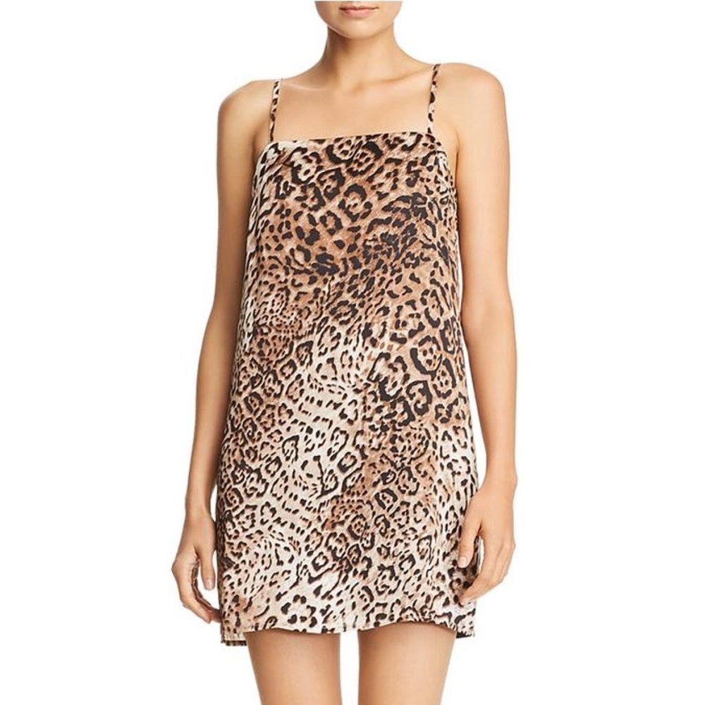 NWT Re:named Animal Print Mini Slip Dress